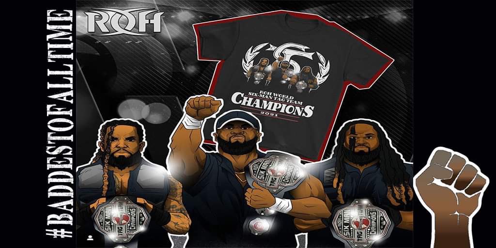 VegasBadBoyz's tweet photo. This is what the #baddestofalltime looks like. #sixmantagteam. Get the shirt @ROHmerch. Hear the podcast๐๐พ
https://t.co/BnCUDPwU0m
๐๐พ
#wrestling #prowrestling #BlackLivesMatter #BlackTwitter #BlackHistoryMonth @ringofhonor #ForTheCulture #shanetaylorpromotions #allday #podcast https://t.co/j47f0Yg1cL