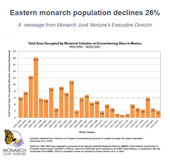 GiveToMonarchs's tweet photo. Not the map we wanted, at all. We must redouble our efforts this year to save this precious species. #monarchs #monarch #monarchbutterfly #conservaton https://t.co/3tpxf5J0OE