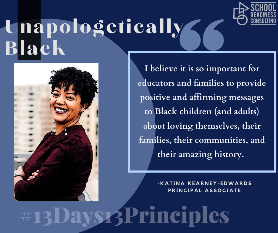 SRCTweets's tweet photo. #13Days13Principles
#BlackLivesMatter  Guiding Principle #12 #UnapologeticallyBlack 

"The work I enjoy most at SRC is the opportunities I have to support families and educators by helping them discover ways to affirm themselves and the children in their care." https://t.co/AKtL8xASHk