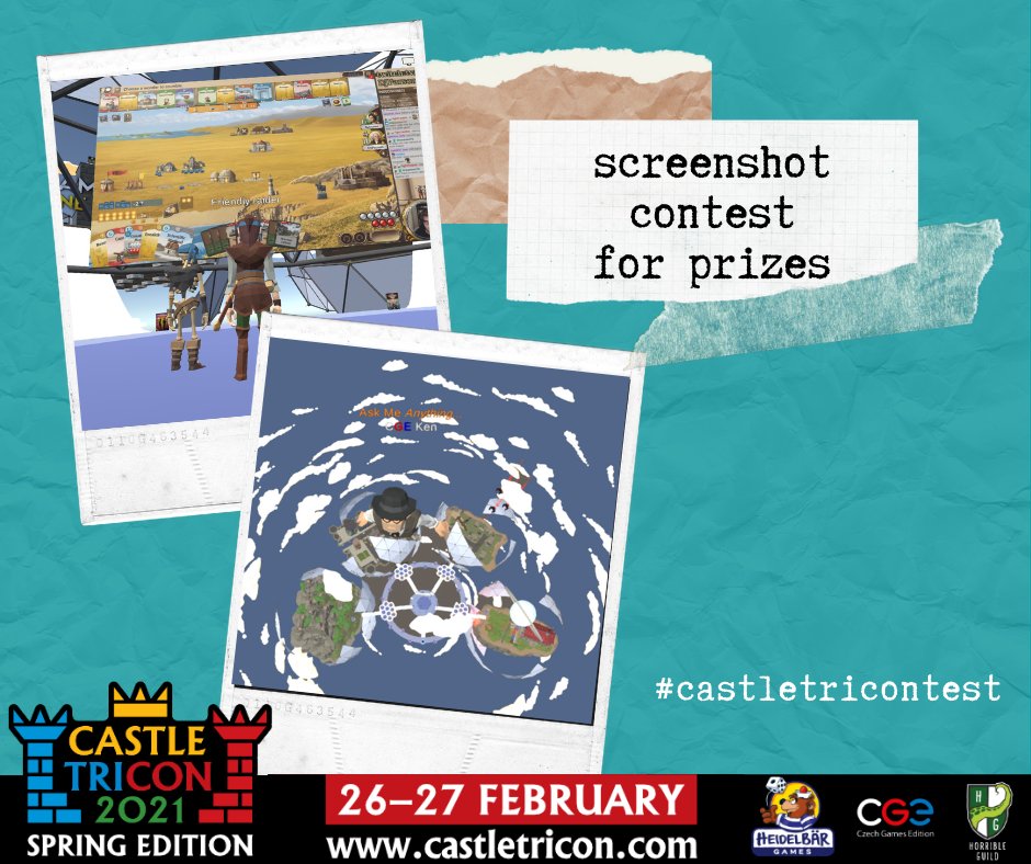 czechgames's tweet image. Take a screenshot of your favorite thing in Castle TriCon’s 3D world and share it on your Facebook / Twitter / Instagram with #castletricontest. 
CGE, @HeidelbaerGames, and @horribleguild will each pick two winners on Monday!
Be creative &amp;amp; have fun!