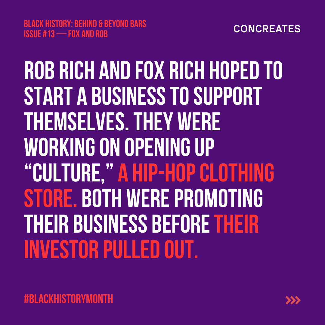 ConCre8tes's tweet photo. BLACK HISTORY: BEHIND & BEYOND BARS- After robbing a bank and serving time, #RobRich & #FoxRich experiences shifted the couple’s focus to reform and made their mission to bring forth change that would allow those facing prison time a chance at a parole hearing.
#blackhistorymonth https://t.co/bSMkNuWNSM