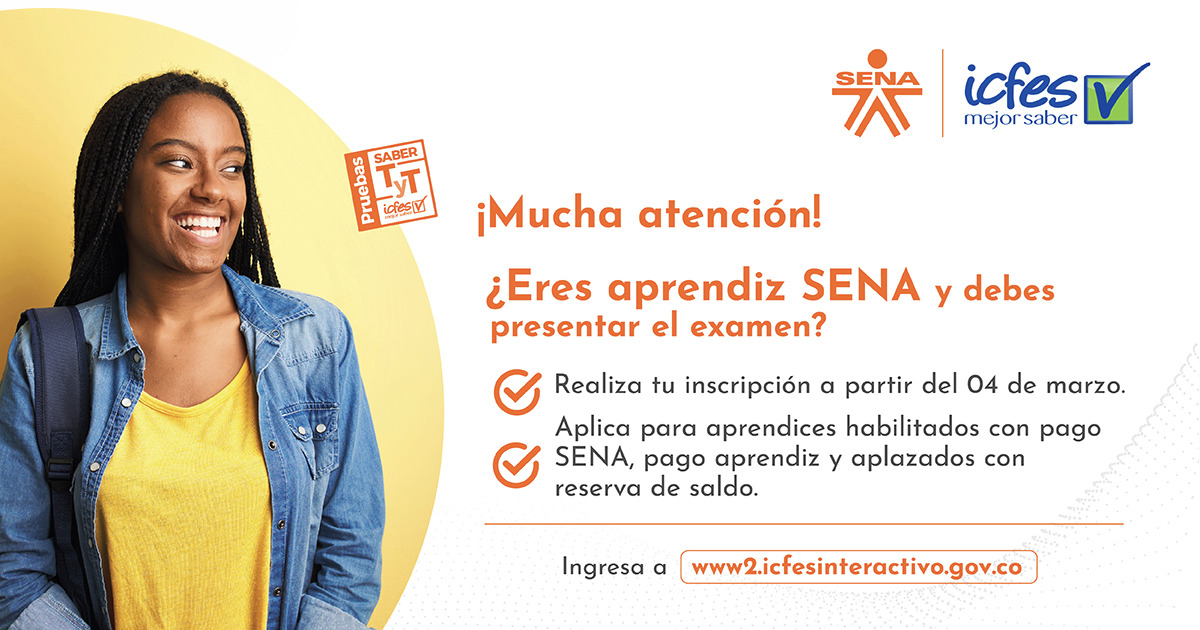 SENAComunica's tweet photo. ✍️📝¡Se aproxima la presentación de las pruebas #SaberTyT, un examen fundamental para certificarte como tecnólogo! Así que, si ya aprobaste el 75% de tu programa de formación, incluida la etapa productiva, recuerda que debes inscribirte con el @ICFEScol, a partir del 04 de marzo. https://t.co/dQGDGL5Qhk
