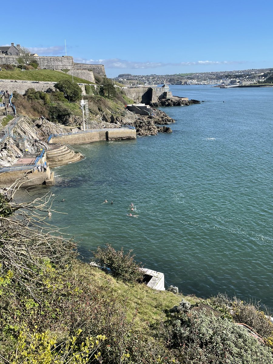 CouncillorTudor's tweet photo. So many wild swimmers off Tinside and across the waterfront today. It’s February, people! https://t.co/BCcGnbT9EX
