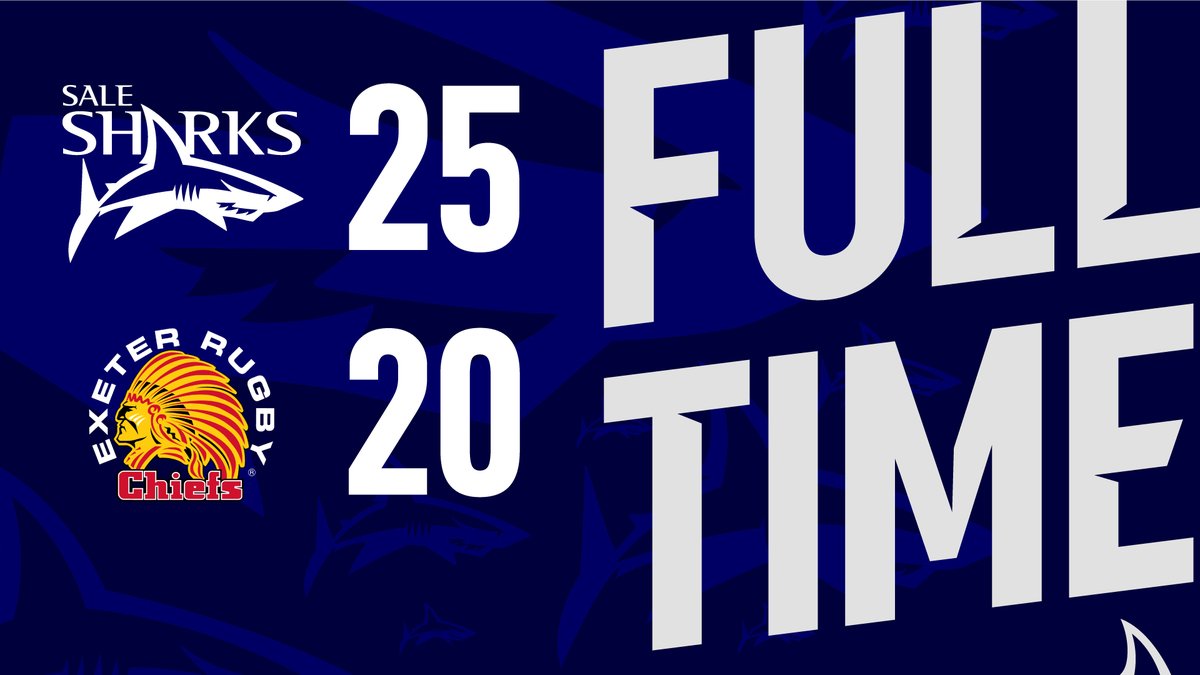 ꜰᴜʟʟ ᴛɪᴍᴇ. | 🦈25-20🪶

😍 Late drama at the AJ Bell but the Sharks take it at the death despite an awesome final push from the Exeter.

📈 Double Champions downed... Back in the top 4⃣! 

#SALvEXE | <a href="/HuddleCapital/">Huddle Capital</a>