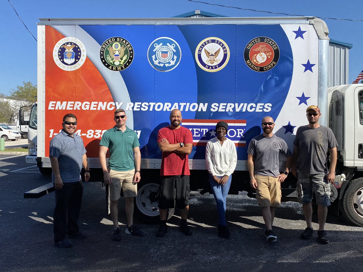 This amazing crew from VetCor of Sarasota-Manatee is loaded up and hitting the road for a two-week trip to Houston, Texas to help this affected by water losses after the winter storms.  It’s no surprise that a group of veterans and active military would answer the call to help.