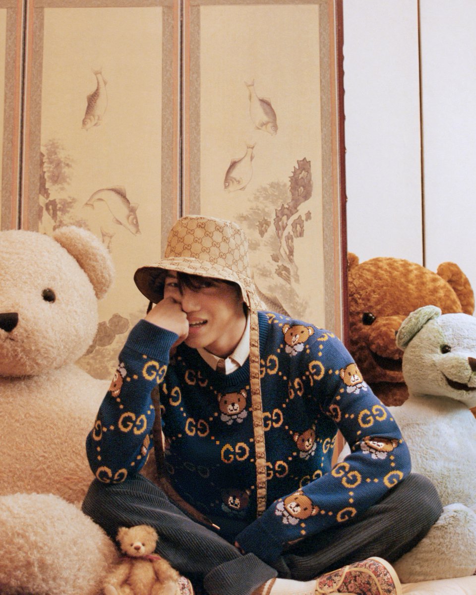 #KAI, the K-pop star and member of @weareoneEXO, is the inspiration behind the new #KAIxGucci collection designed by #AlessandroMichele with a vintage-looking  teddy bear wearing a blue bow tie. Discover more on.gucci.com/_KAIxGucci_.