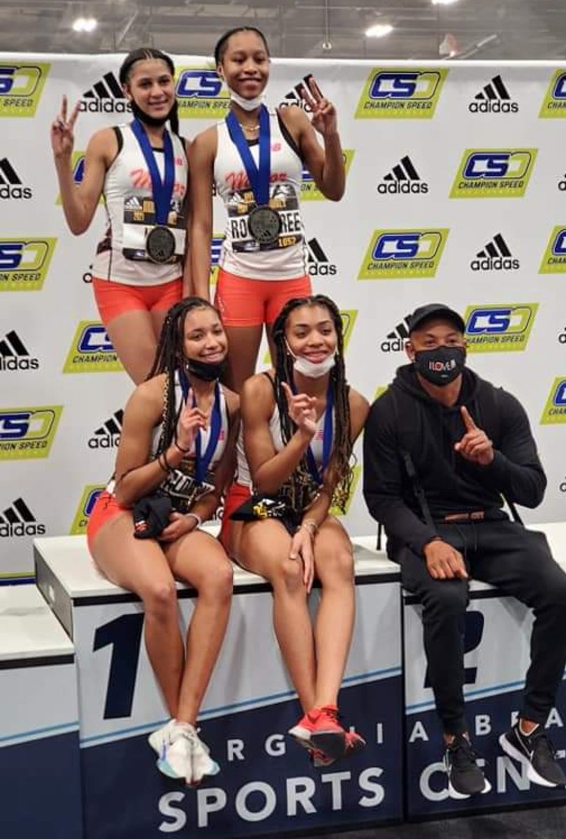 Adidas national title for <a href="/MotorCityTC/">MotorCity Track Club</a> in the sprint medley!! No. 2 time in state history--4:01.39! <a href="/LavishNons/">Young Non$</a> Morgan Roundtree, <a href="/jadaawayddaa/">JADA ROUNDTREE</a> 55.41 &amp; Kylee King 2:15.06