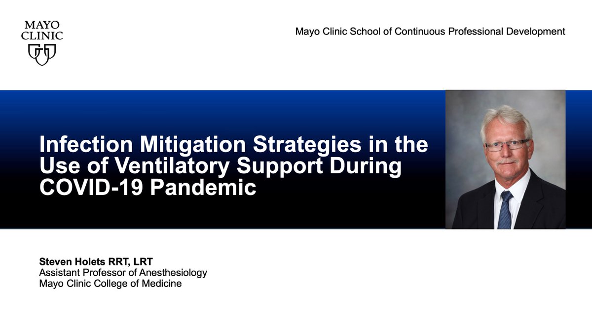 MayoVentilation's tweet photo. The One and Only! Steve Holets RRT @Steven94666177 will teach you EVERYTHING you need to know about infection mitigation strategies in the use of ventilatory support during #COVID19 #pandemic @MayoVentilation!

✨✨✨Registration opens on March 5th 2021! 

https://t.co/JOGlGVEslv https://t.co/aK0yabSng8