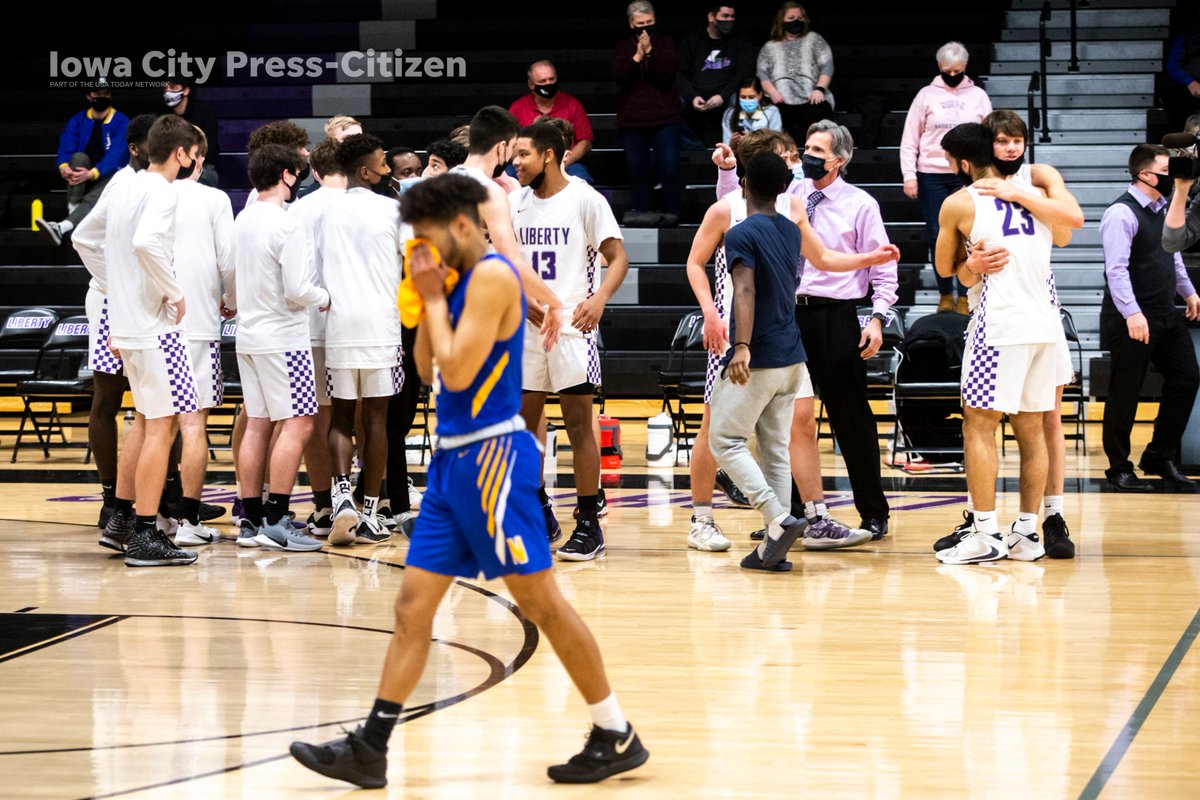 Liberty Lightning boys' basketball beat Davenport North, 58-50, advancing to the Class 4A sub state regional final against Pleasant Valley. #iahsbkb <a href="/presscitizen/">Iowa City Press-Citizen</a> <a href="/RegisterVisuals/">DM Register Visuals</a> Photos: press-citizen.com/picture-galler…