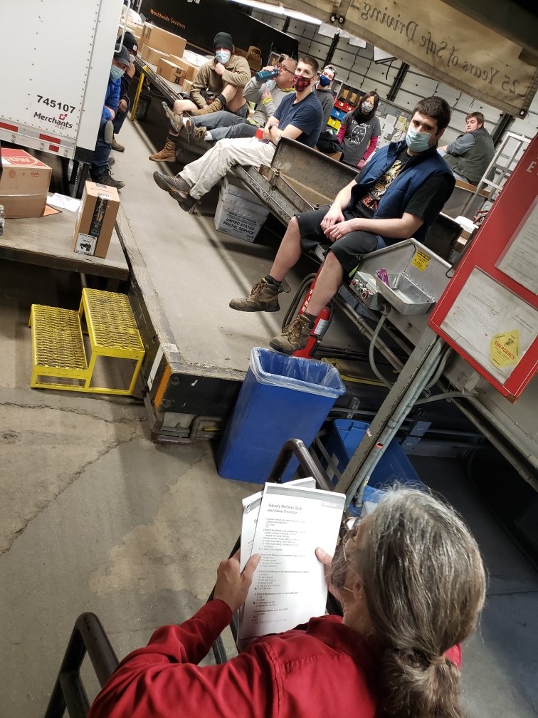 Dover NH UPS
Wellness Wednesday 
Linda Stewart Co-chair &amp; Wellness champ, she does a great job for the Local Sort. Thank you Linda 🦺👍#proudupsers #togetherweareups