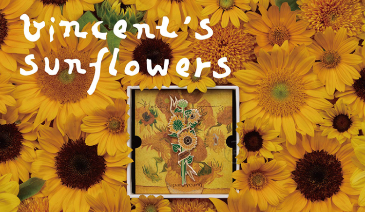 EnamelpinsC's tweet photo. Adorn your cap, backpack or jacket lapel with van Gogh's iconic Sunflowers. https://t.co/uOxDGYrm44