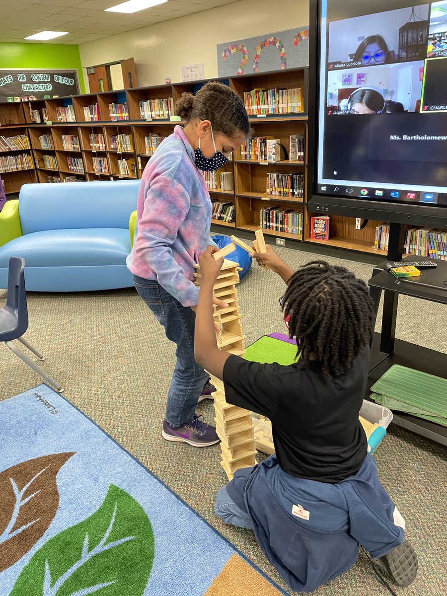libraryGWF's tweet photo. The craziness of last week called for Makerspace this week #engineering #buildingchallenges @GreenwoodKISD @KleinLibraries https://t.co/0sYuz5A5ik