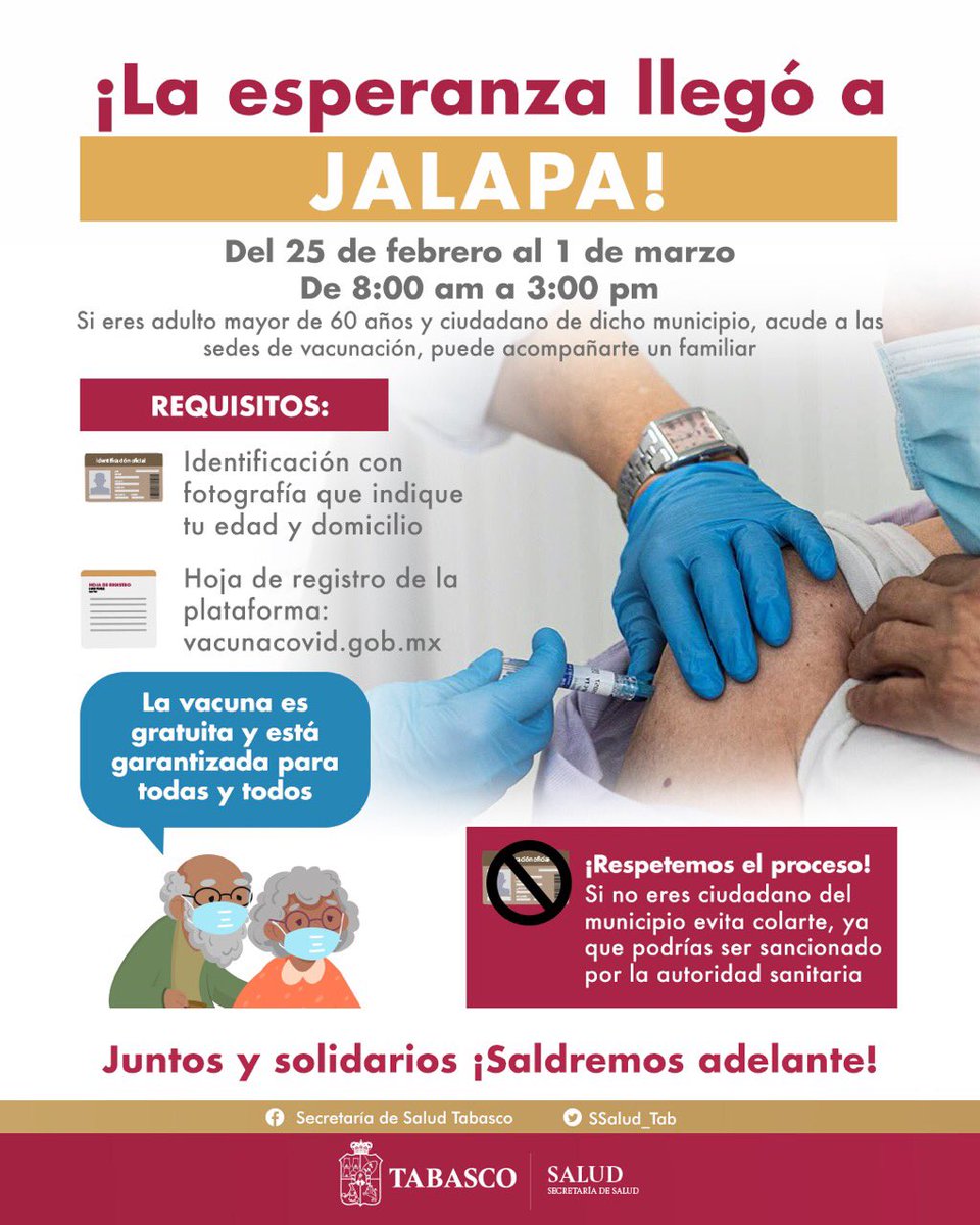 PulidoFrias's tweet photo. ✍️ Requisitos para la vacunación:

¡La esperanza llegó a JALAPA! . https://t.co/fiG8R5sZYR