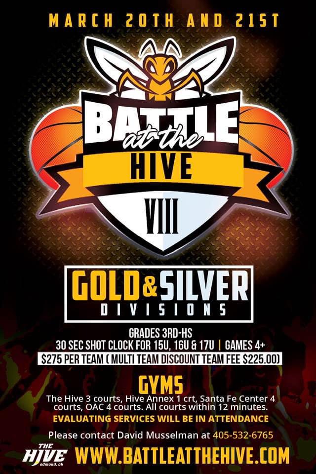 HiveHoopsOK's tweet photo. Battle at the Hive 2021 is less than a month away🐝🐝 Register your team NOW for the biggest tournament in Oklahoma!!🏀 Please contact. 405-532-6765 for more information. https://t.co/y30YBcdWgY