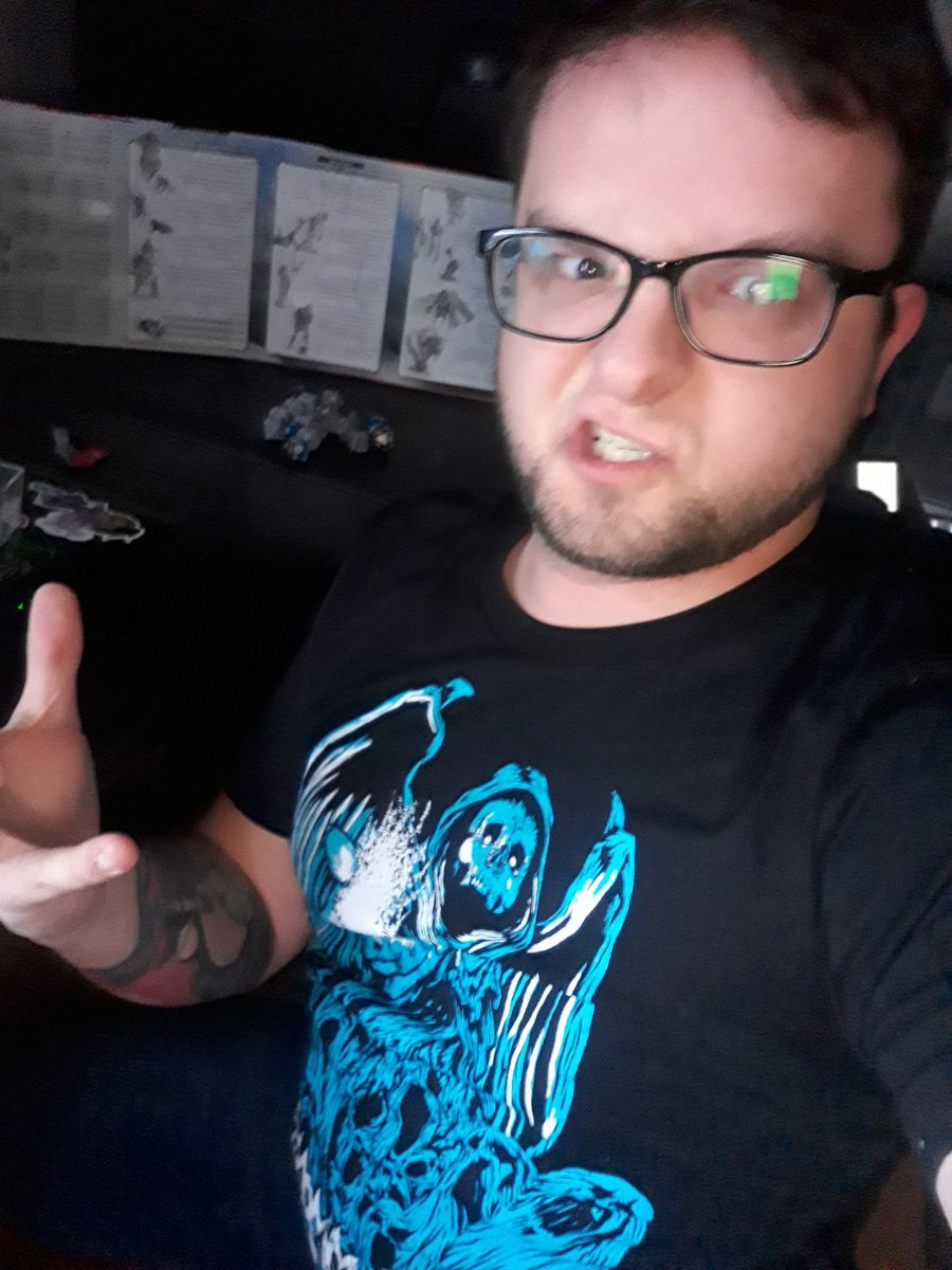 JoeRoeYo's tweet photo. My @SummontheLich shirt came not only on the day their record is released, but also on session writing day!?  Its things like this that let you know Satan is real and he loves all of us. https://t.co/wa2EEG08QZ