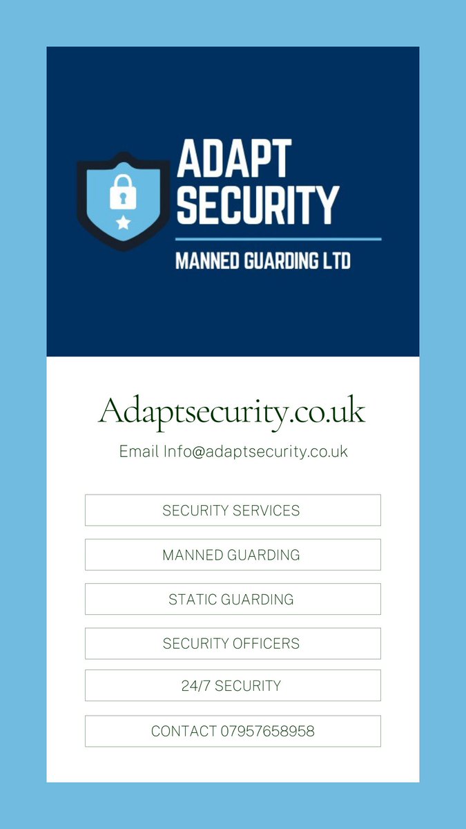 Adapt Security Manned Guarding Ltd adaptsecurity.co.uk
#securityservices #securityguards #securityindustry #ManufacturingSecurity #holidayparksecurity #academicsecurity #collegesecurity #schoolsecurity #educationsecurity #doorsupervision #doorsupervisors