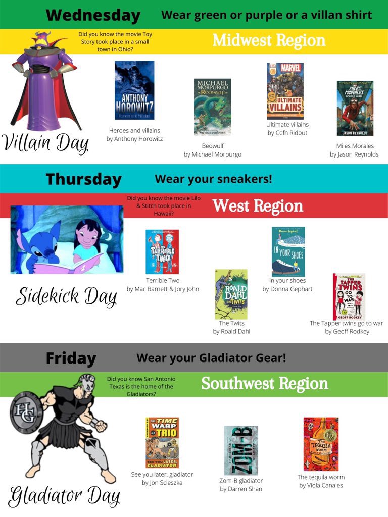 NISDGarcia's tweet photo. March 1 - March 6: Let’s celebrate #ReadAcrossAmerica Disney Style to go along with March Music Madness!! Stop by the @NISDGarciaLib to get your books or use Sora to read ebooks 24/7 #GladiatorsRead https://t.co/MpHeKEJz3F