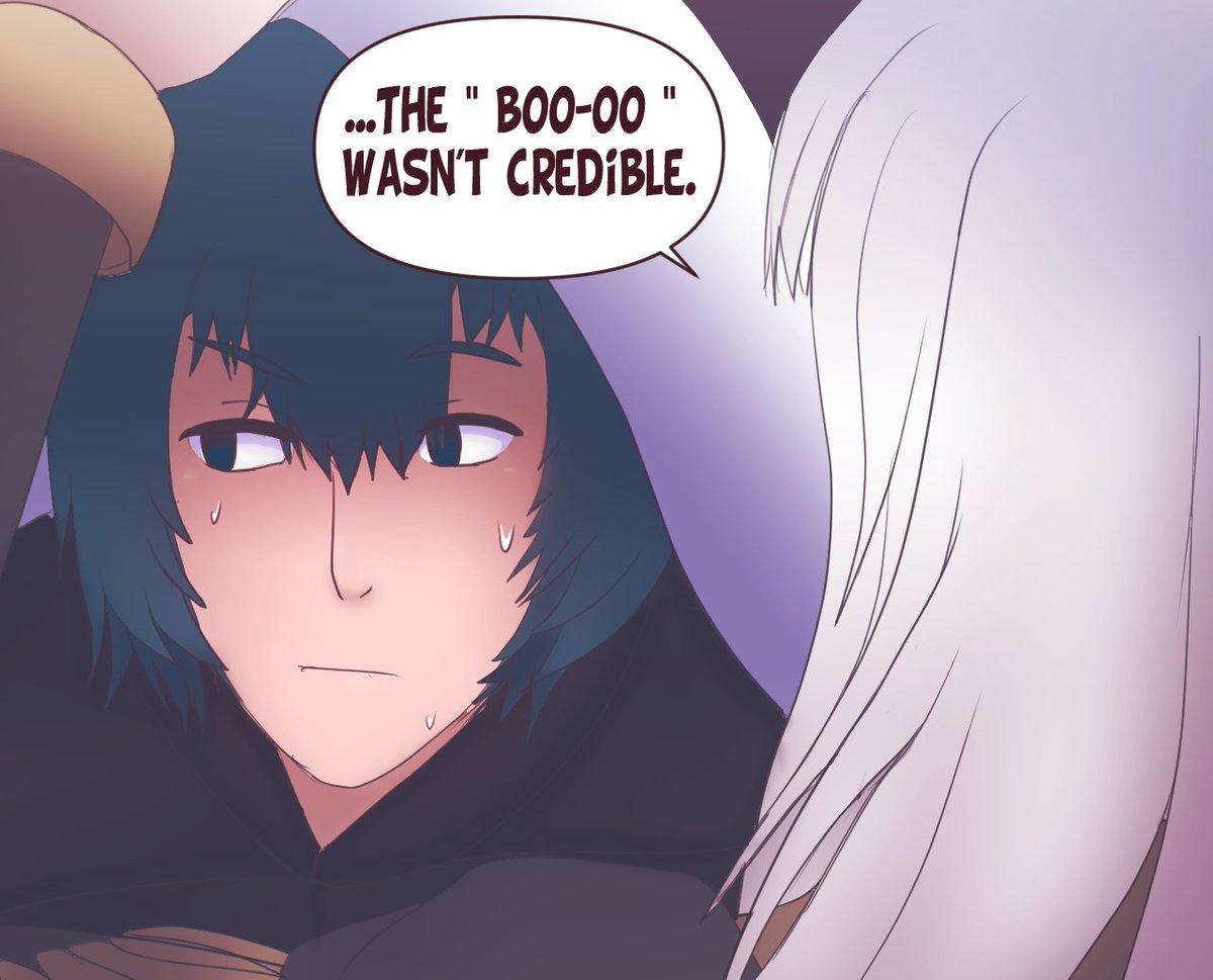 MangasXeno's tweet photo. 1 day of delay, we believe !
Day 4 : Ghost

Byleth tries to prank Lysithea with her fear of ghosts, it turns out badly ...

#bysitheaweek #fe3h #FE3H https://t.co/uUIcTLeN7L
