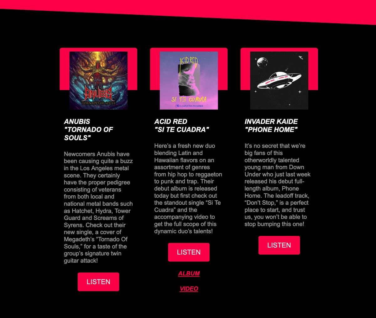 #CleopatraRecords Tracks of the Week featuring new music by #punkrock majesty of <a href="/DownByLawBand/">Down By Law</a>, #Metal Newcomers @AnubisMetal21,  #hiphop to #reggaeton to punk and #trap #AcidRed, and the talented young man from Down Under @invaderkaide "Phone Home"
👁️ cleorecs.com/newsletter/tra… 👈