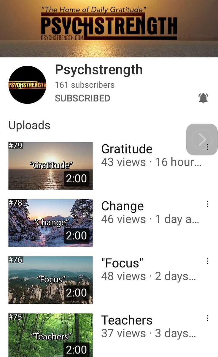 _psychstrength's tweet photo. Well we reached 90 days already of #DailyGratitude on our Channel. Look what everyone has been grateful for today 🙏🏼 This is where we need you &amp; your suggestions for March 2021👇🏼

https://t.co/1lNL8BVpjn
#psychstrength #gratitude #psychology #march2021 https://t.co/JVupyhEtag