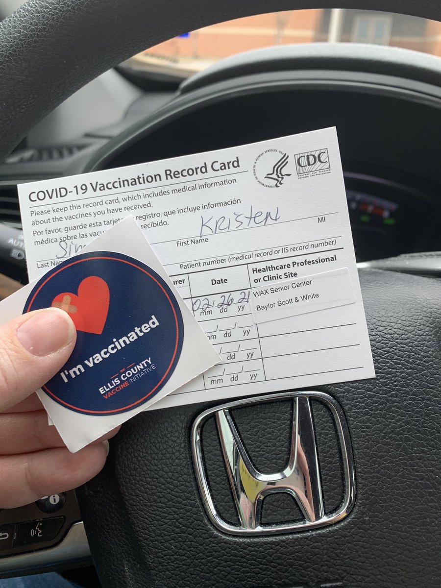 simpsk's tweet photo. As my dad said, I not only see the light at the end of the tunnel, but I can see the end of the tunnel! I’m so thankful to have received my first dose of the vaccine today! Also, science is amazing... 🧫🧬🔬🧪 https://t.co/lGNl931kW1