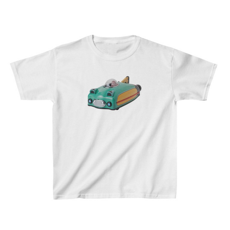 BFPphotos's tweet photo. On sale now, vintage tin toy space car printed on a kid's tee. https://t.co/Iqco1I4cCO #TruthInTees https://t.co/dwcCFjZVdO