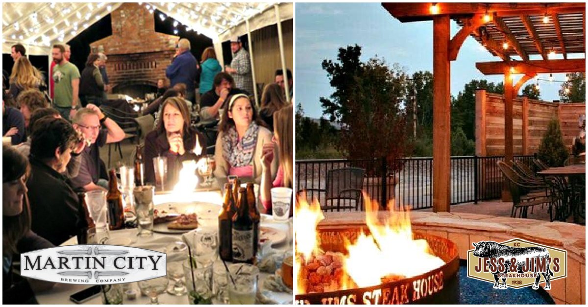 Feels like patio weather is coming! 🙌❤️ If you miss dining outside by a glowing fire, <a href="/JessandJims/">Jess & Jim's Steakhouse</a> &amp; <a href="/martincitybrew/">Martin City Brewery</a> Pizza &amp; Taproom can help with that.😁🔥🍷🍺 #ExperienceMartinCity