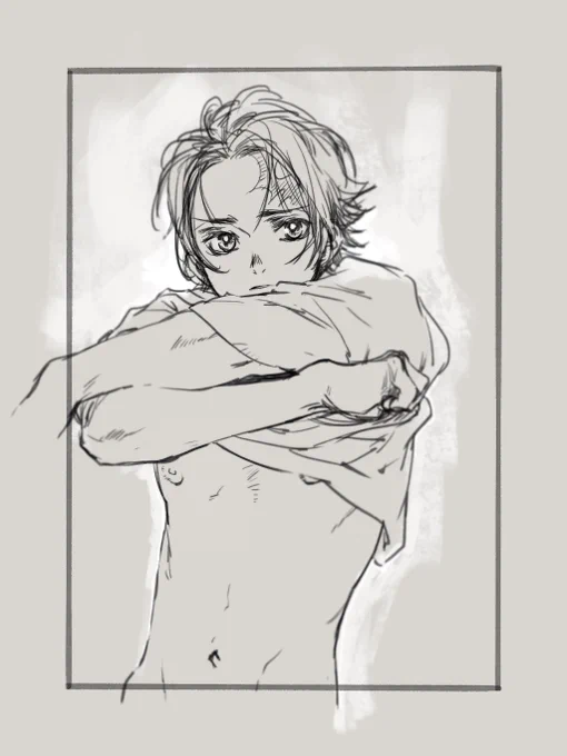 (2/3)

この1枚目を描く前に、実は11pでネーム切ってたんですよね。
さあ描くぞって描いたら全然違う1枚目になって。予定していた11pはこのたんじろから始められないってことでネームの方を全ボツ。あらためてプロットたててシーン起こし、レイアウトを試行錯誤しつつ→ 