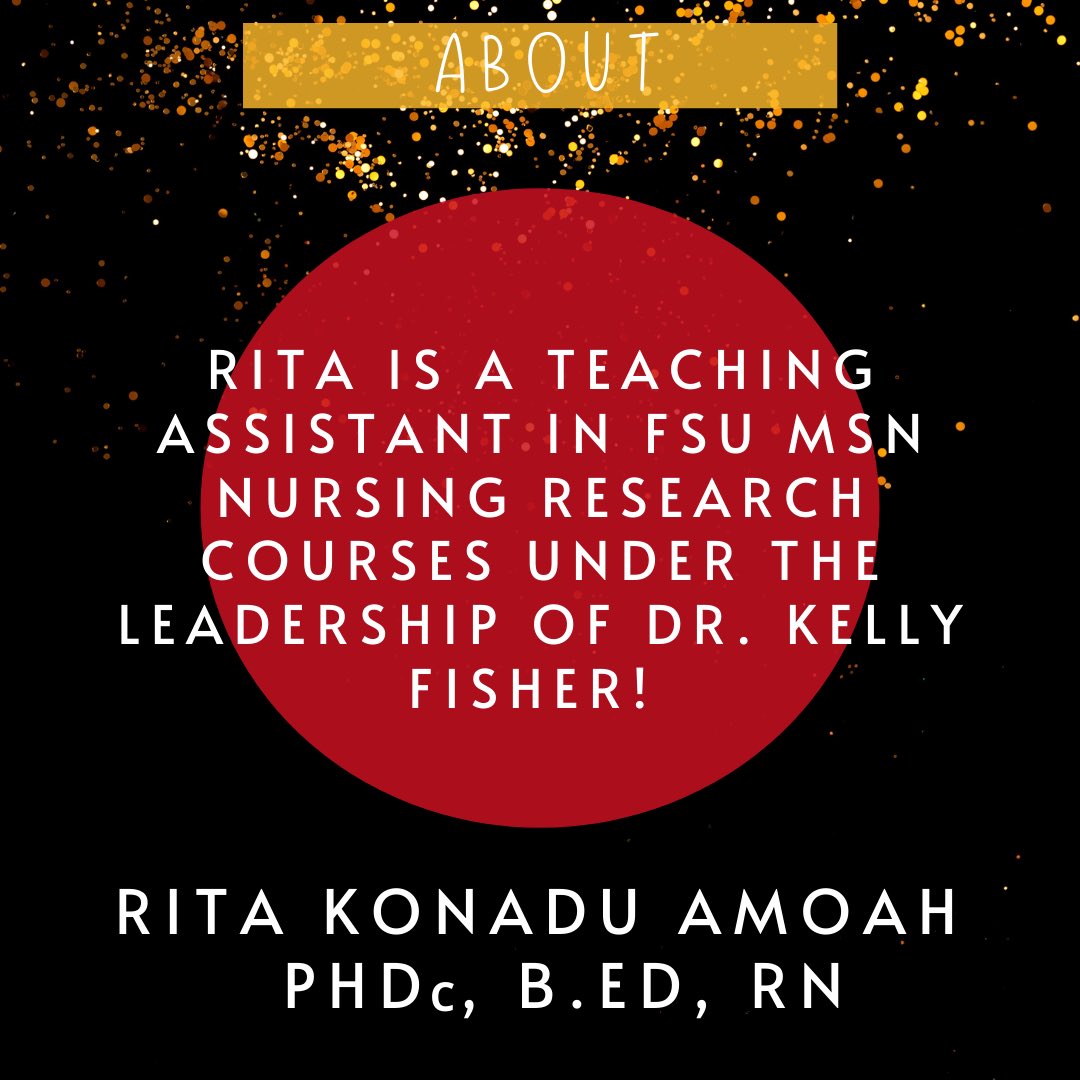 nursingfsu's tweet image. Meet Rita Konadu Amoah, PhDc, B.Ed, RN, one of our amazing teaching assistants! ✨🌟Rita helps out with nursing research courses that are under the leadership of Dr. Fisher! 📚Rita is preparing to finish her PhD in 2021! @FraminghamU