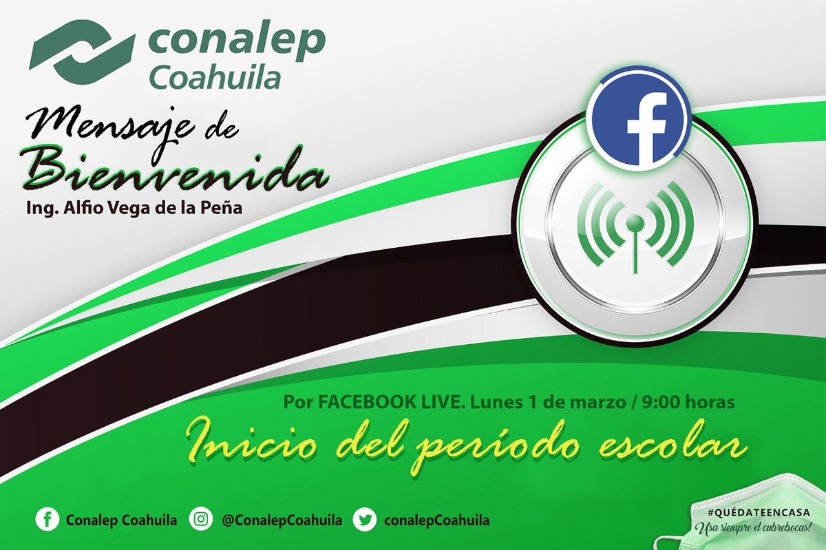 Te invitamos para que nos sintonices este lunes 1 de Marzo, a las 9 hrs. por nuestro Facebook Live, para escuchar el mensaje de bienvenida al periodo escolar de nuestro Director General, el Ing. <a href="/alfiovegap/">Alfio Vega</a>