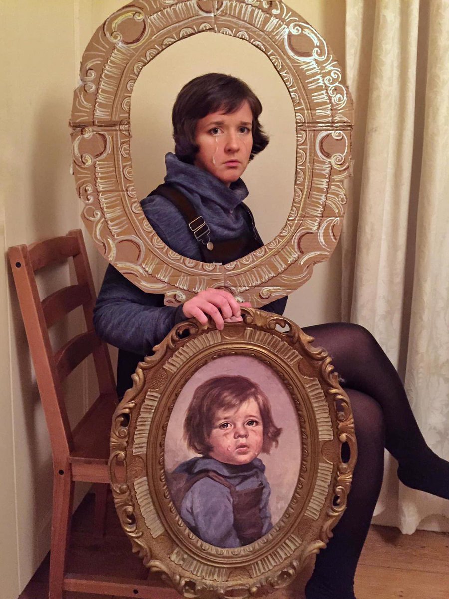 Have you listened to our latest episode? It’s all about creepy children so of course we had to mention The Crying Boy painting! This is our friend Evelyn from @veghuns1 in her Crying Boy Halloween costume that we talked about at the end of the episode! It’s the best thing ever.