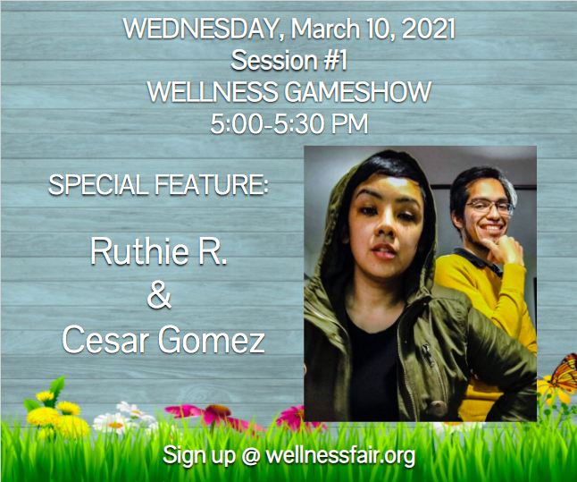 We are so excited to have Ruthie R. &amp; Cesar Gomez as special guests for Wellness Gameshow Day 1! Sign up @ wellnessfair.org