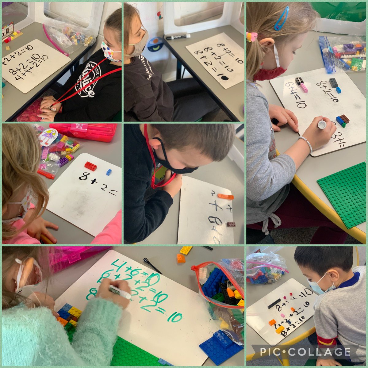 aapanek's tweet photo. Ways to make 10 using legos! #mathworkshop #d59learns #duallanguagepolish https://t.co/kvWIAClJ2t