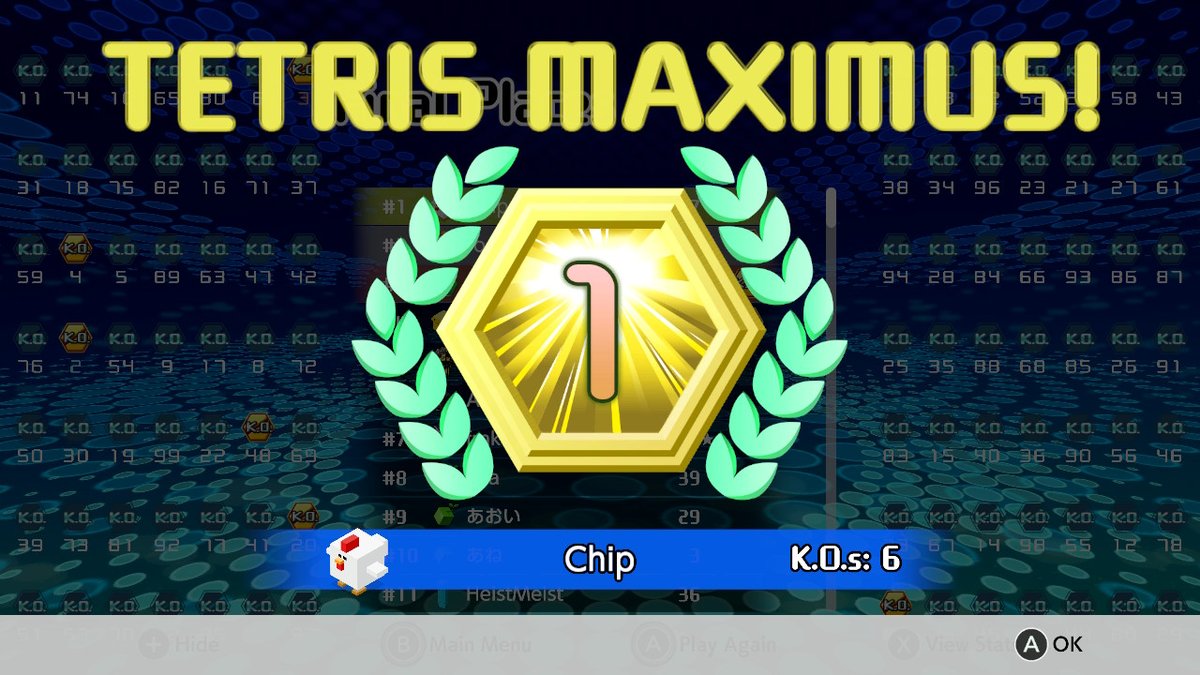 T_G_Chip's tweet photo. #Tetris99 #Tetris #NintendoSwitch I got my first win, I'm going pro now https://t.co/cRLAdJEVrH