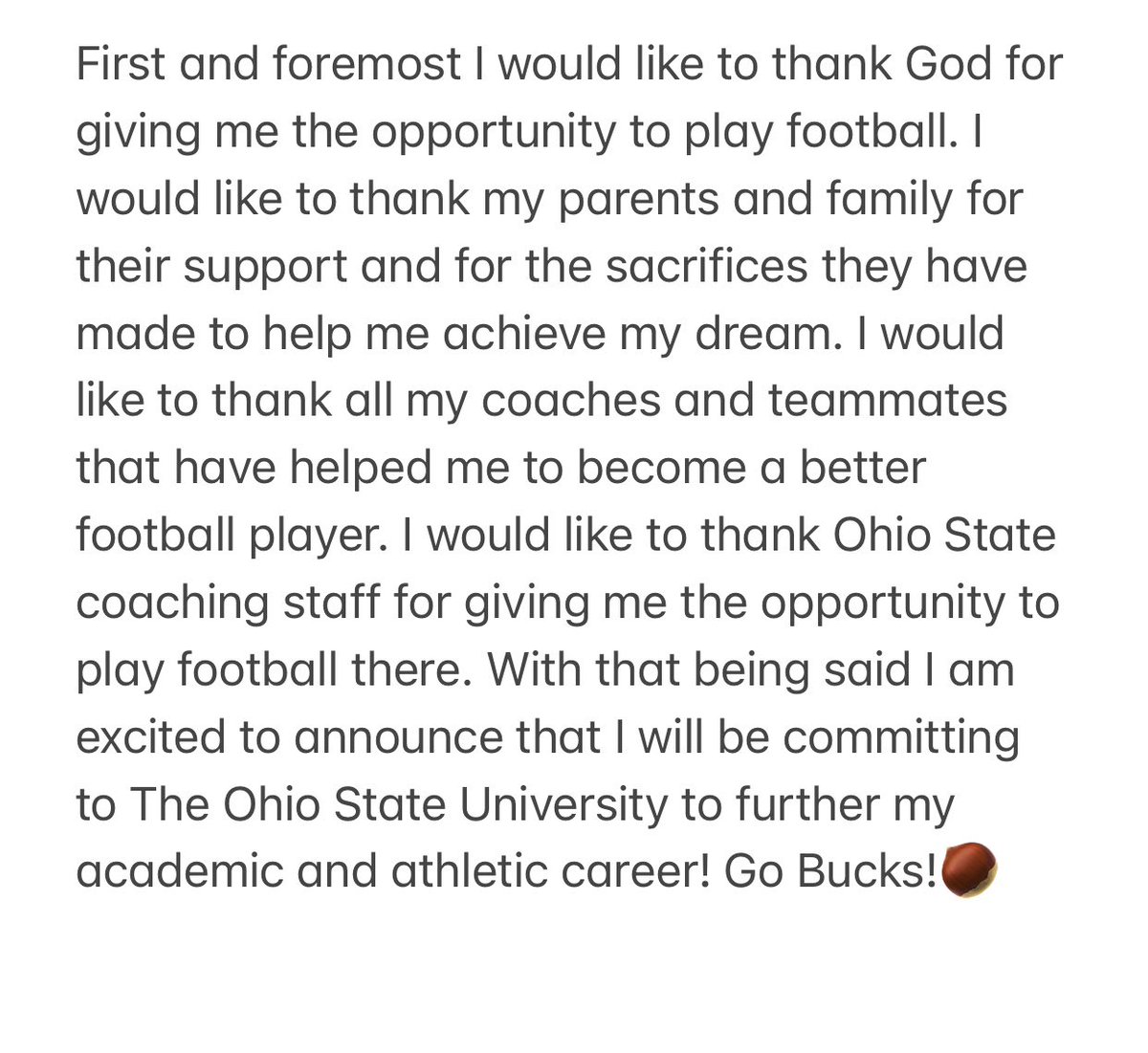 Committed🌰🌰 @JustinPerez_OSU <a href="/OhioStateFB/">Ohio State Football</a>