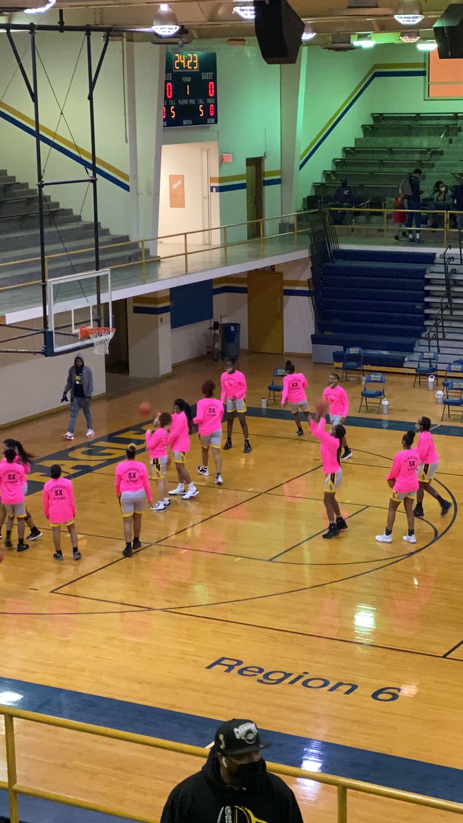 loucentralsport's tweet photo. Shout out to Coach Deshawn for getting the team these awesome Central “Scroggins Strong” Warm-Up shirts to support Breast Cancer Awareness and show respect to our Beloved Ty 💕🐝 #scrogginsstrong https://t.co/F5li0qDVbC
