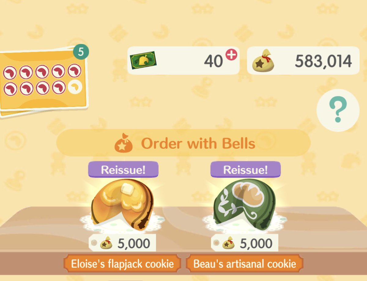YumiACNH's tweet photo. Oooooo I got two reissued cookies in my stall today! Let’s see what I get! This is why you should log in daily. Pretty much free cookies! 🥠🌿 @Pocket_Camp @animalcrossing #acpcgallery #animalcrossing #AnimalCrossingDesigns #PocketCamp https://t.co/ZkOYJqBtIF