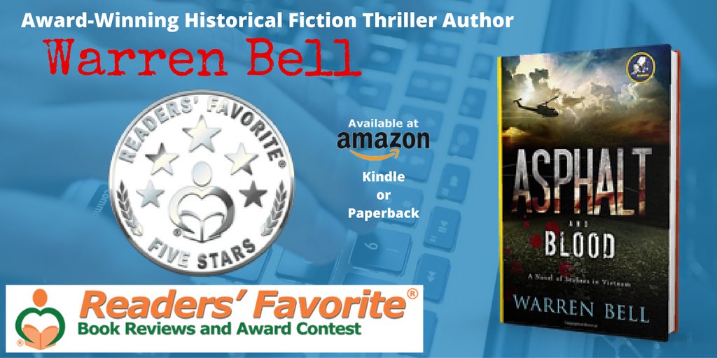 ASPHALT AND BLOOD buff.ly/2mJNXs1 receives Reader's Favorite 5-Star Seal! Read the review: buff.ly/2mJNZQF  #Vietnam #ASMSG #IARTG
(0.22)