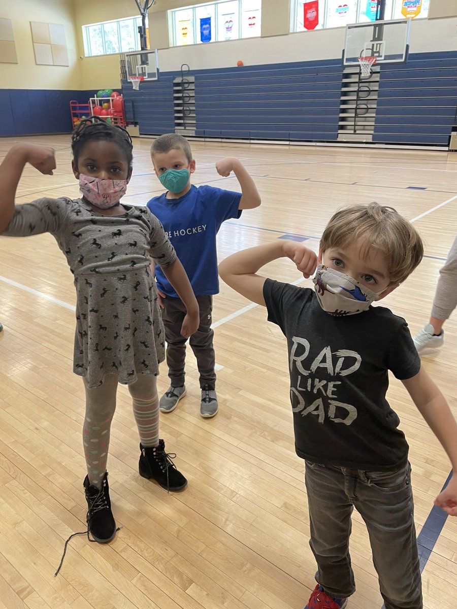 Our Kindergartners worked on their fitness warm-up with <a href="/LazyMonsterTeam/">Lazy monster</a>. Now they are showing off their strong muscles. <a href="/AshlynDerosier/">Ashlyn Derosier</a>