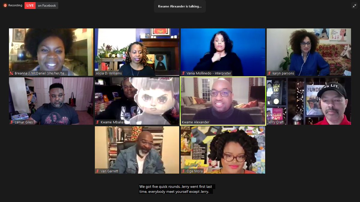 @kwamealexander @scbwi @versifybooks @brownbookshelf @KSekouM @LRGiles @JerryCraft @storiestolife @Karyn_Parsons @vanggarrett1 Awesome Friday Night!