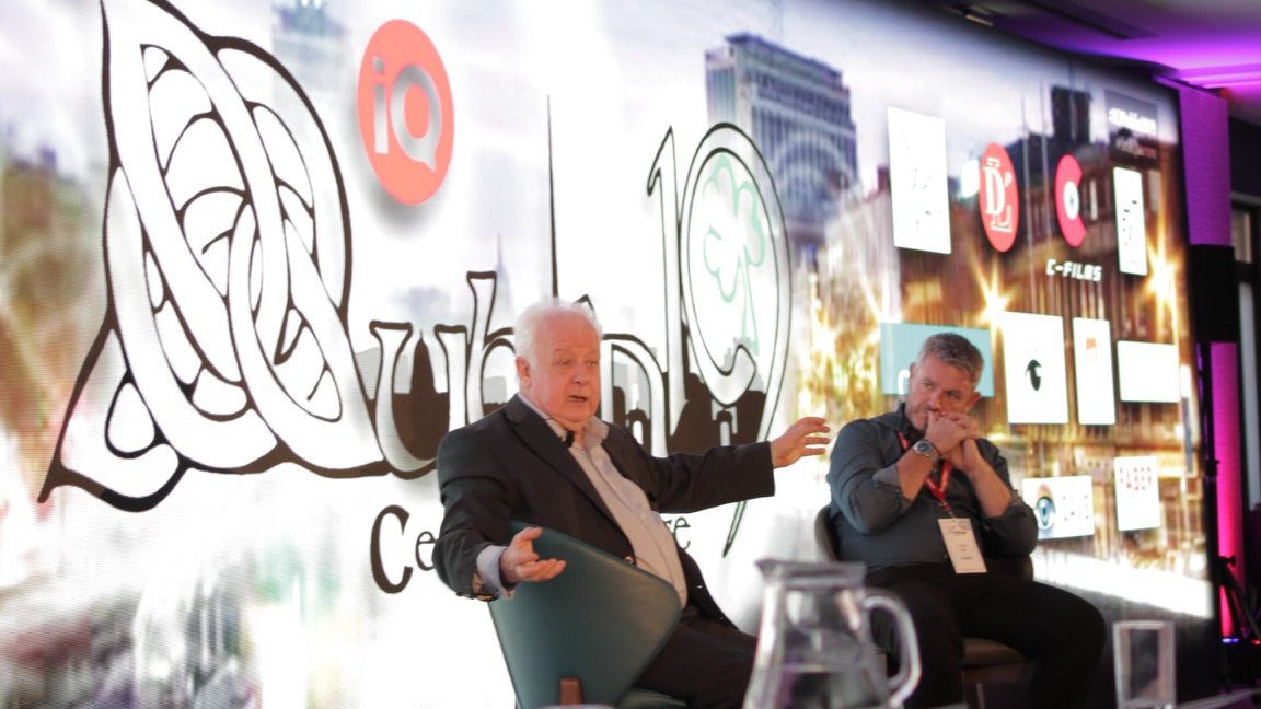 IntlQuorum's tweet photo. So honored to have welcomed #JimSheridan at this year's conference #IQDublin2019. Thanks to IQ's President Bestor Cram and to the wonderful Conference Host @Larbas #trustedfilmmakersconnecting #iqfilm https://t.co/cV0a5kXIyZ