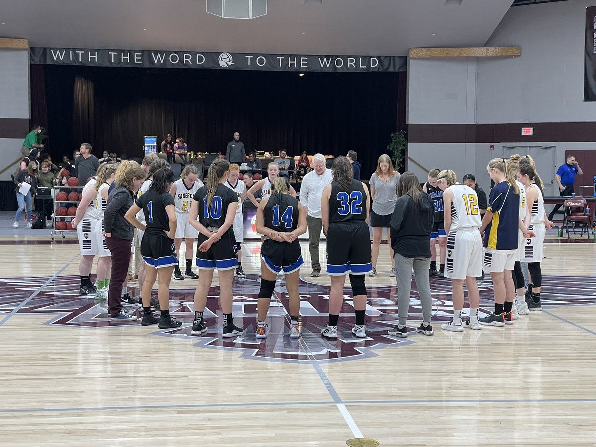 MBUSabercats's tweet photo. #PostGamePrayer with @EmmausAthletics ❄️ 🏆 https://t.co/UGXycBcGpT