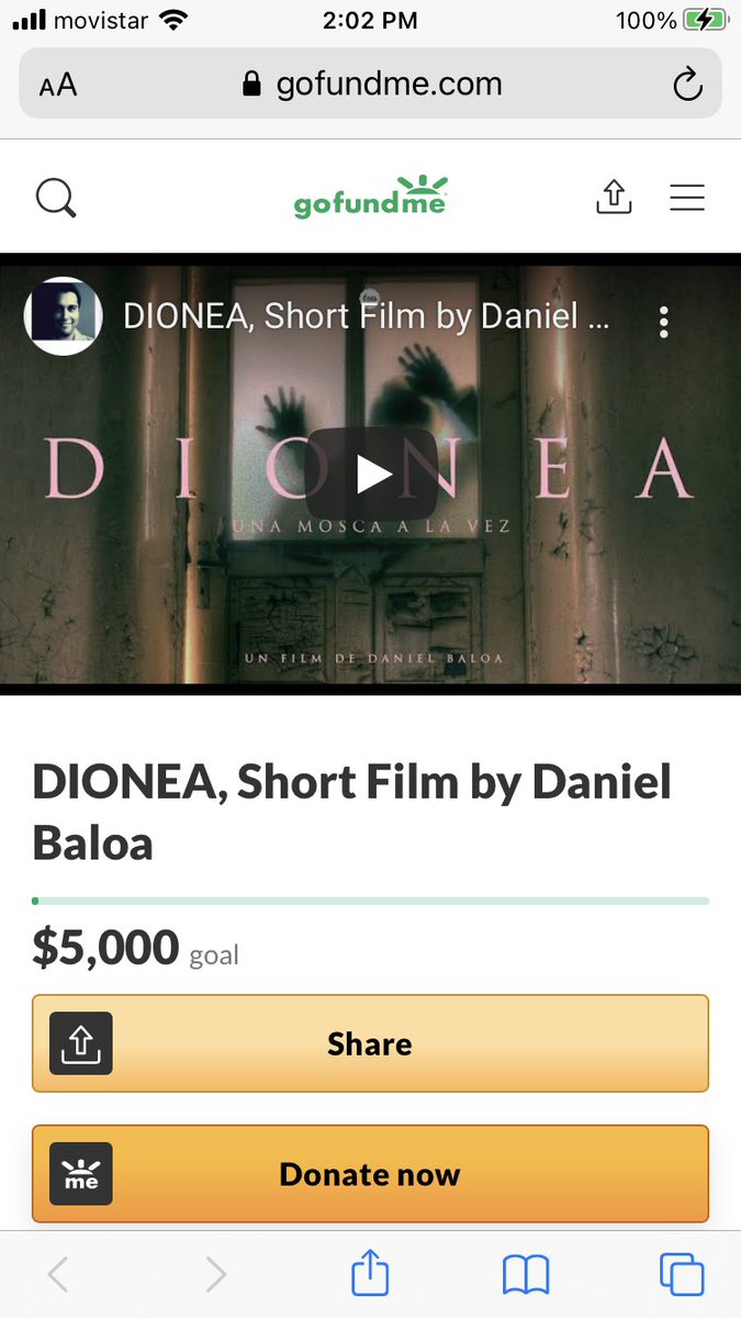 Primero soñamos, luego lo convertimos en cine, juntos.
•
Les presentamos nuestro más reciente sueño: D I O N E A, el corto que se convertirá en la ópera prima de <a href="/dbaloa/">Daniel Baloa</a>.
•
Acompáñanos a darle vida, únete a nuestro equipo en gofundme.com/dionea-short-f….
#DioneaShortFilm