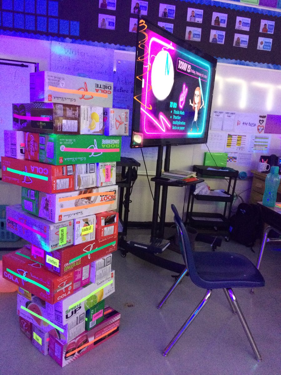 So much fun at our #GlowDay! 💡We loved doing our work in highlighter, sculpting with neon playdough, and reading our word study cards on giant Jenga blocks.