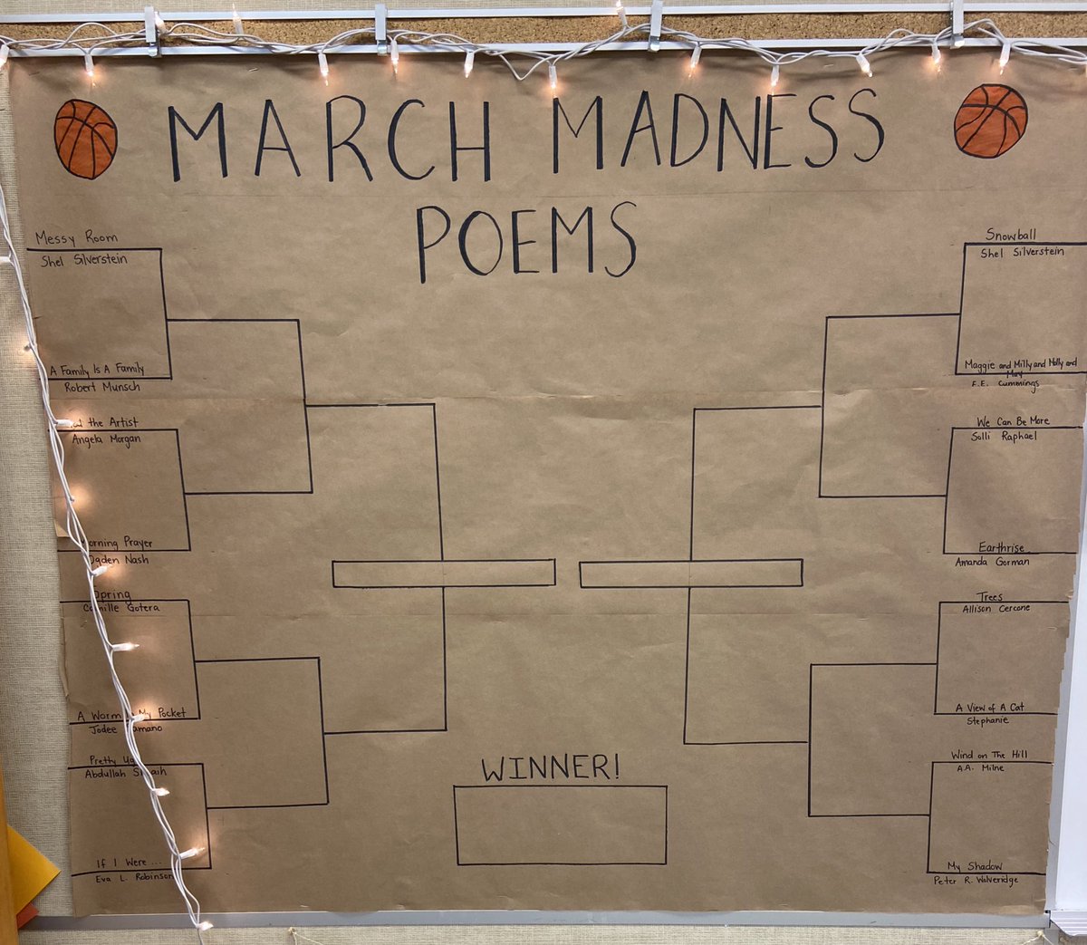 TiennaChang's tweet photo. Let’s go Grade 3’s!! 🏀 We will be evaluating poems that are going head to head while writing poems of our own this month! https://t.co/WFdv51iE2C