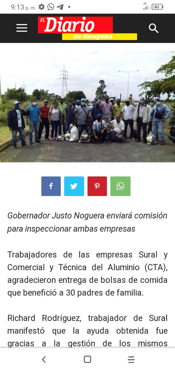 joeltochon's tweet photo. El gobernador justo Noguera se comprometió a enviar comisión para Sural y CTA  el gobierno tiene que presionar a este señor Alfredo Riveri para que active está empresa ya con venalum produciendo puede enviar el aluminio para que está productora de conductores eléctricos https://t.co/YWrEKXVqzf