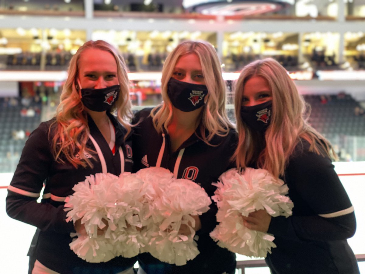 omahadanceteam's tweet photo. Our seniors were able to attend the last home @OmahaHKY game! 🏒 So happy that they got the chance to attend tonight! Let’s go UNO❤️🤘🏽 #omahahockey #gomavs https://t.co/zZ65B5DRJ6
