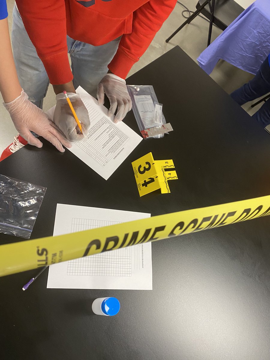 JDSimmsOfETX's tweet photo. Awesome lesson activity for Forensic Science classes, today. The content was delivered to the students beyond the spine of a textbook. DOL at its finest...”Doing” is learning! #FunFriday #CSI #Forens #TangiblyTeaching #MockCrimeScene @TwitterlessWilliamson https://t.co/UMdK4tZg4x