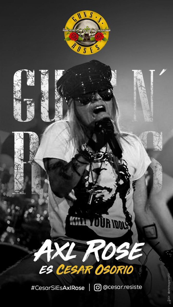 MariKajd's tweet photo. #CesarSiEsAxlRose el día esperado llegó eres talentoso y eso nadie puede negarlo y sin duda el mejor imitador de Axl Rose 🤘🏼🔥 https://t.co/mjhOrlNWai