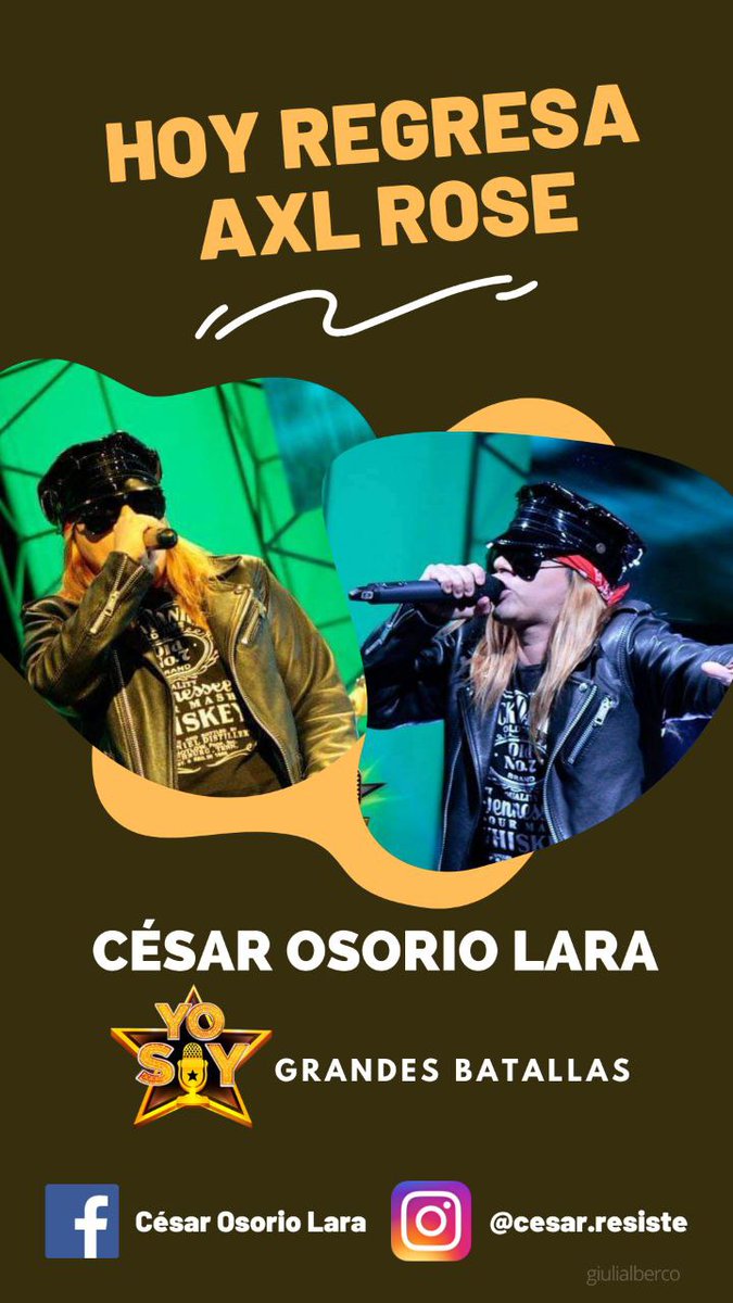 AndreaG53076066's tweet photo. #CesarSiEsAxlRose al fin llego el gran dia!! https://t.co/sKsBa7mwEF
